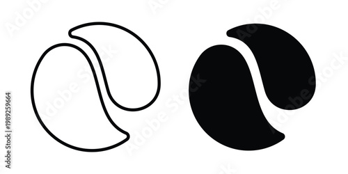 Under the eye patches icon set, isolated on white background flat vectors