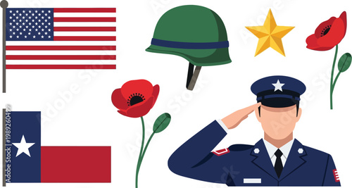Memorial day remembrance patriotic symbols of sacrifice and honoring fallen heroes