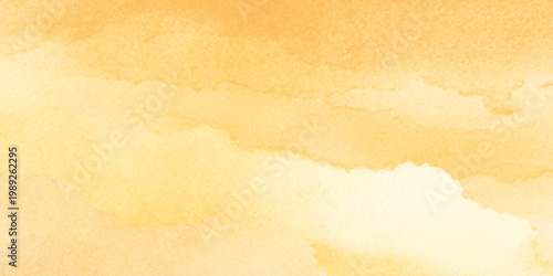 Warm brown watercolor background with soft white clouds and orange hues gradient vector illustration