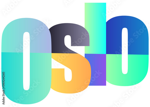 Canvas Print Colorful stylized letters  oslo forming the word logo design isolated background