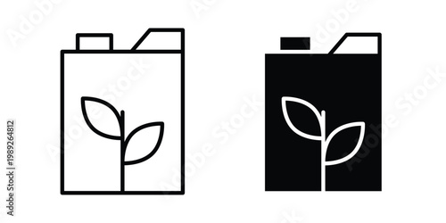 Biofuel icon set, isolated on white background flat vectors