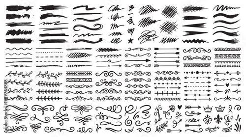 black swirling calligraphic flourishes on white background