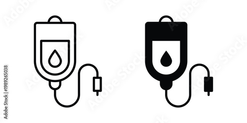 Blood transfusion icon set, isolated on white background flat vectors