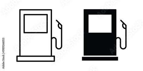 Car fuel icon set, isolated on white background flat vectors