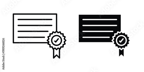 certificate diploma icon set, isolated on white background flat vectors
