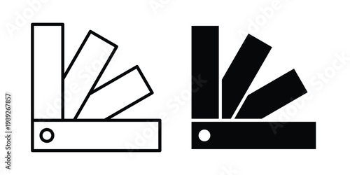 Color swatch icon set, isolated on white background flat vectors