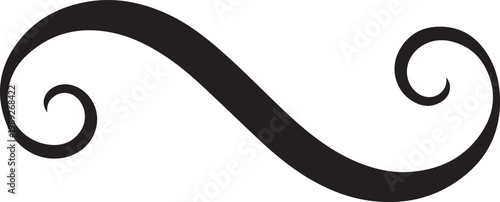 Decorative ribbon swirl silhouette vector for design use isolated on white background