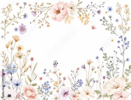 Beautiful hand painted flowers arranged in a circular wreath creating a warm and inviting decorative composition.