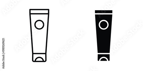 Cream tube icon set, isolated on white background flat vectors