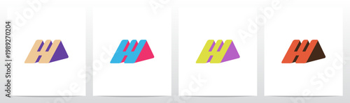 Ramp Slanted Triangle Three-Dimensional Letter Initial Logo Design W