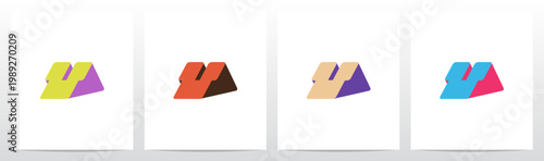 Ramp Slanted Triangle Three-Dimensional Letter Initial Logo Design Y