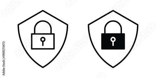 Data security icon set, isolated on white background flat vectors