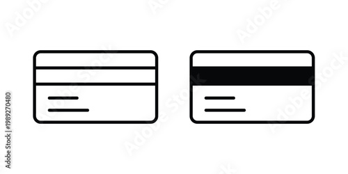 debit card icon set, isolated on white background flat vectors