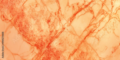 Vibrant orange marble texture with dynamic red veins and glossy finish for design and decor inspiration