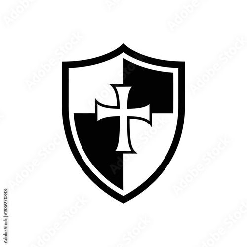 Templar Cross Shield Emblem