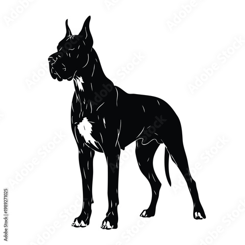 Great dane dog silhouette isolated vector bundle for stock designs.
