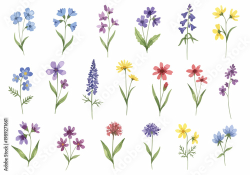 A peaceful floral arrangement painted in light and airy watercolor style