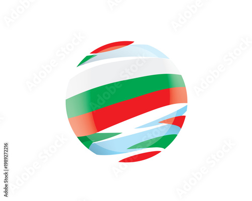 The Bulgarian flag in an abstract sphere