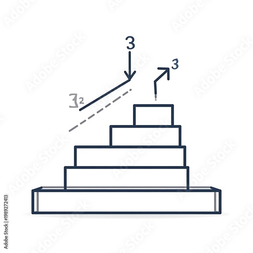 A simple diagram of a pyramid with measurements