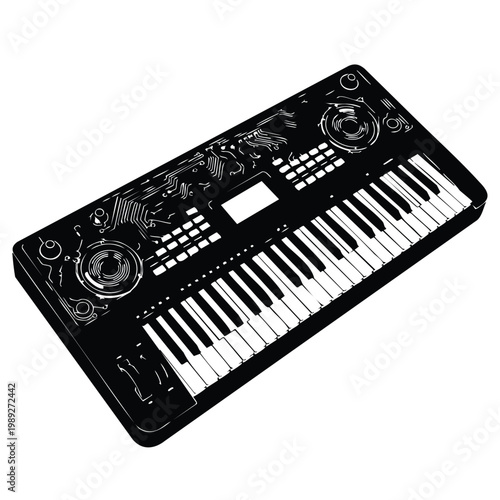 Silhouette set bundle synthesizer keyboard electronic music instrument.