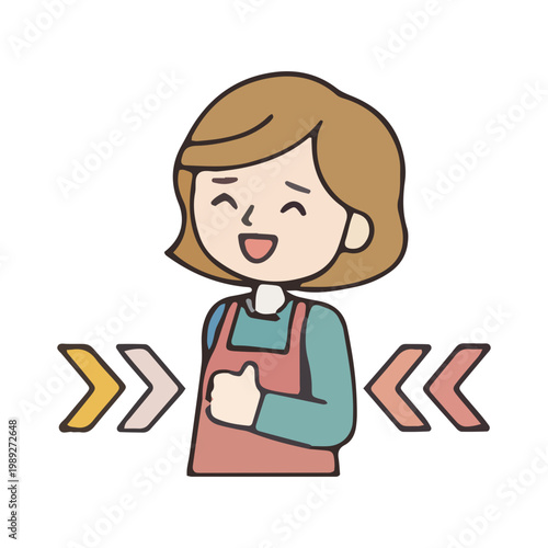 Happy Woman Giving Thumbs Up Illustration