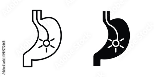 Endoscopy icon set, isolated on white background flat vectors