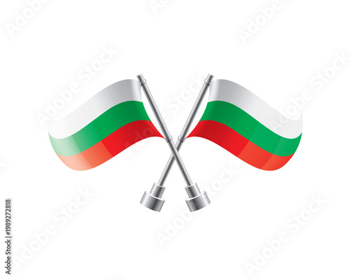 Scalable illustration capturing prideful display of Bulgarian national banners