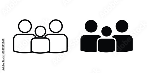 Family icon set, isolated on white background flat vectors