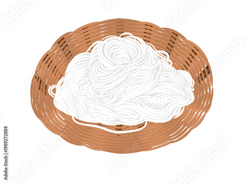 Rice Noodles in Coconut Fish Curry Sauce