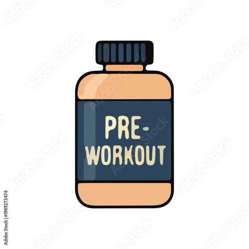 Pre-Workout Supplement Bottle Icon