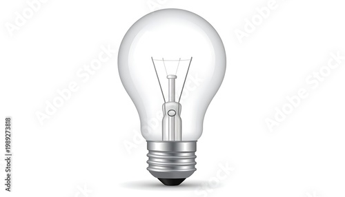 A simple illustration of a lightbulb with a silver base