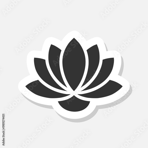 Lotus icon sticker isolated on gray background