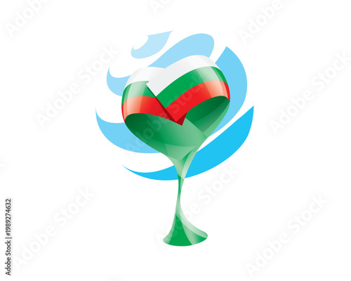 Floral emblem of the Bulgarian flag in the form of a heart