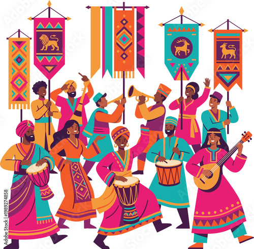 Cultural festival tourism experience Illustration