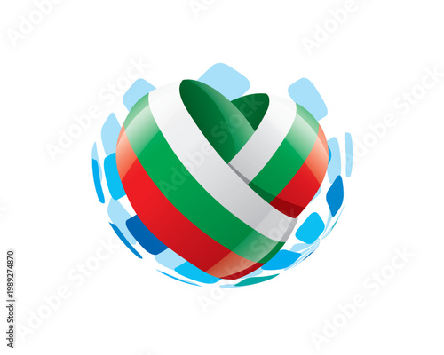 Patriotic heart wrapped in Bulgarian flag illustration