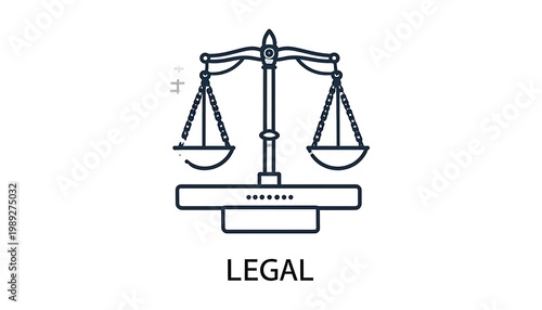 A simple line drawing of a scale with the word legal underneath