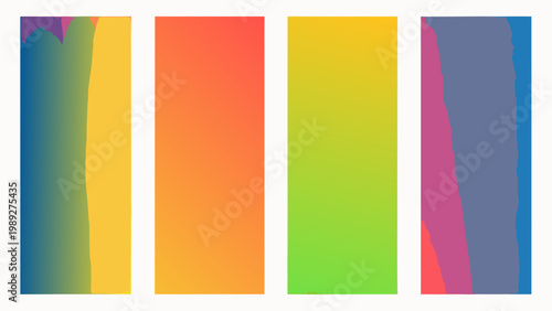 Abstract vertical rectangles displaying gradients of vibrant color