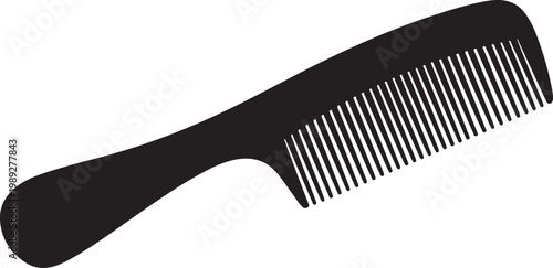 Hair comb tool silhouette vector for grooming concept isolated on white background