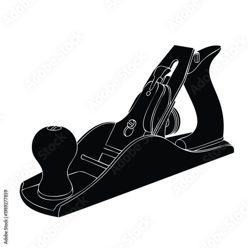Woodworking hand plane silhouette bundle carpenter tool for workshop.