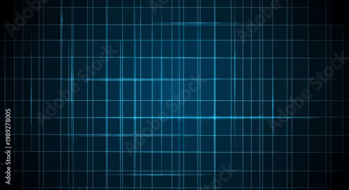 Abstract Glowing Blue Grid Lines Technology Background