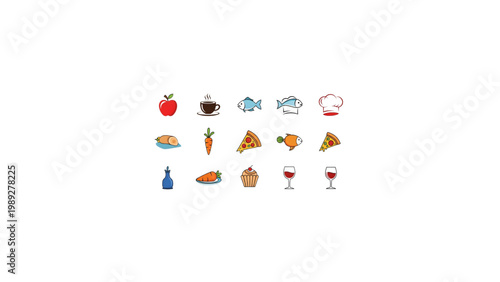 Food Logo Graphic Design Modern Icon Vector Set of Restaurant Brand Identity Food Elements Collection
