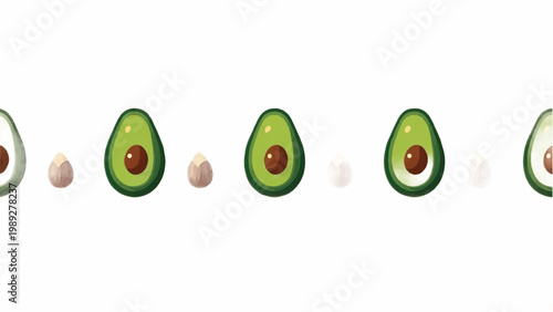 Avocado halves, green fruit, sliced avocados, healthy food, vegetarian ingredients