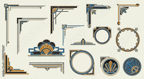 Art Deco Decorative Frames and Corners Collection