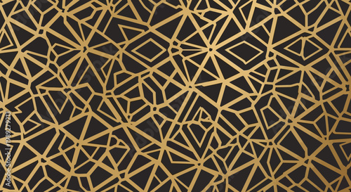 Luxury Gold Geometric Pattern on Black Background