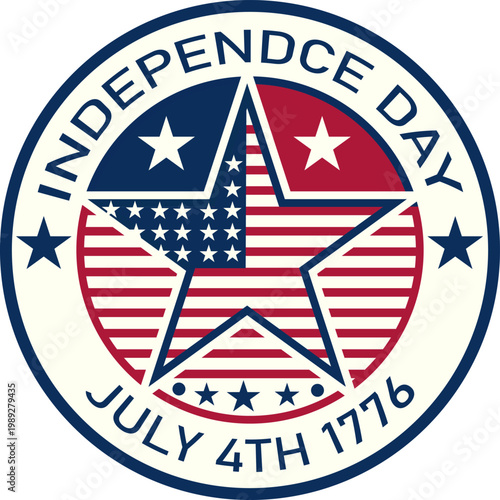 United States of America Independence Day themed star design isolated on transparent background