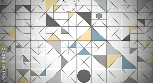 Geometric Pattern with Triangles and Shapes.