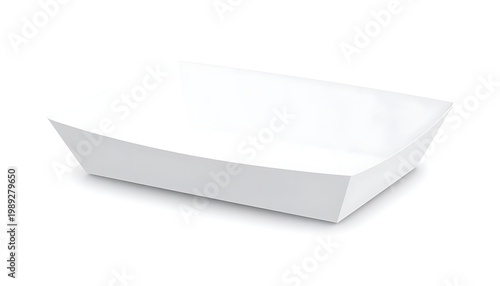 A white rectangular dish with slightly curved edges