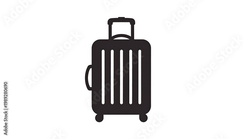 Simple black luggage icon on white background