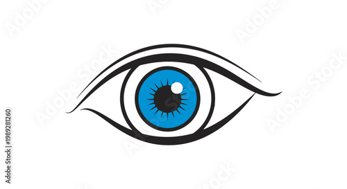 a blue eye with a black outline.