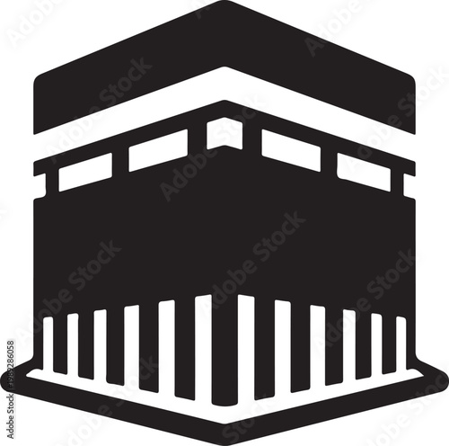 Kaaba silhouette, mecca islamic landmark transparent background